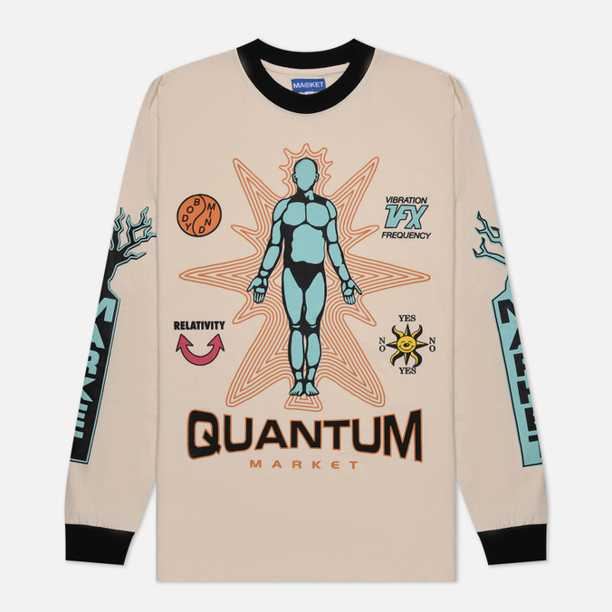 

Мужской лонгслив MARKET Quantum бежевый, Размер XXL, Quantum