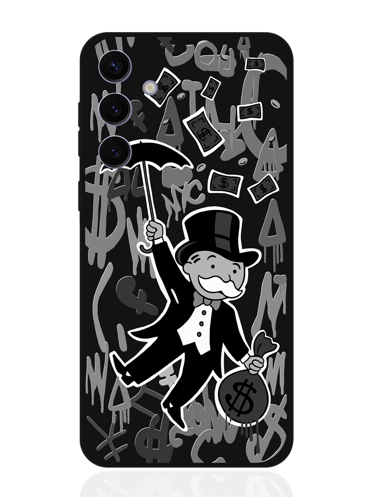 

Чехол для смартфона Samsung S24 Plus черный силиконовый Monopoly Black Edition, Серый;черный, Samsung