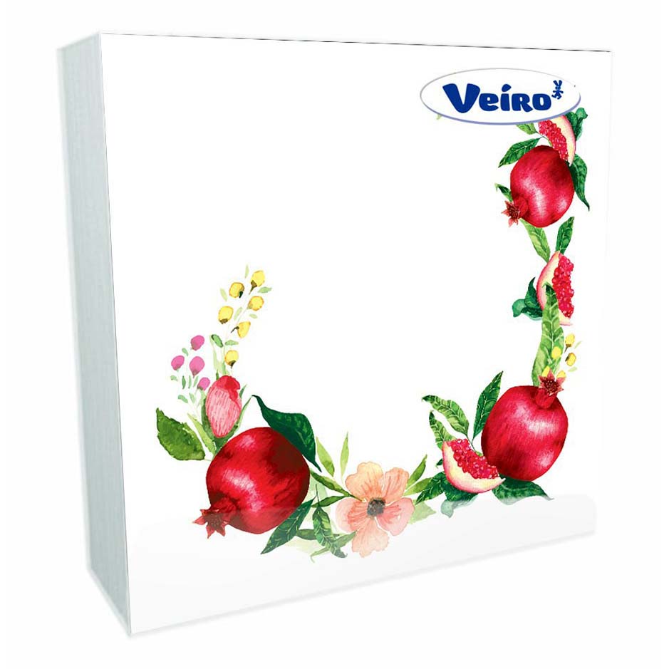 Салфетки бумажные Veiro Гранатовый венок 3 слоя 20 шт