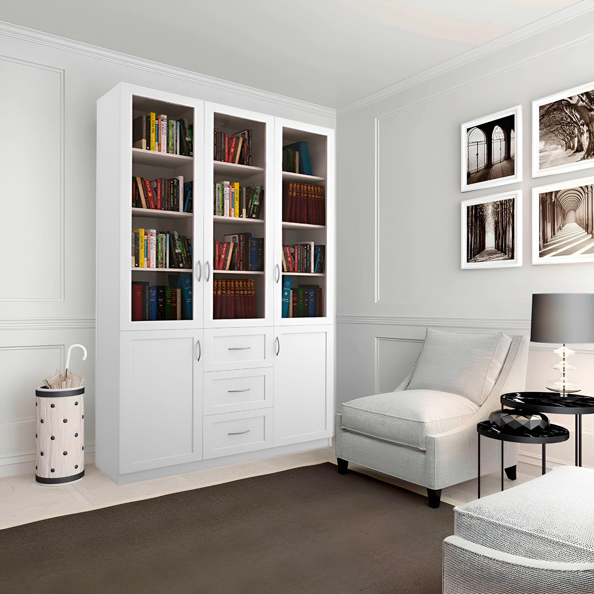 

Книжный шкаф QualisMebel "Юлианна" 1200х500х2200, Белый, Юлианна
