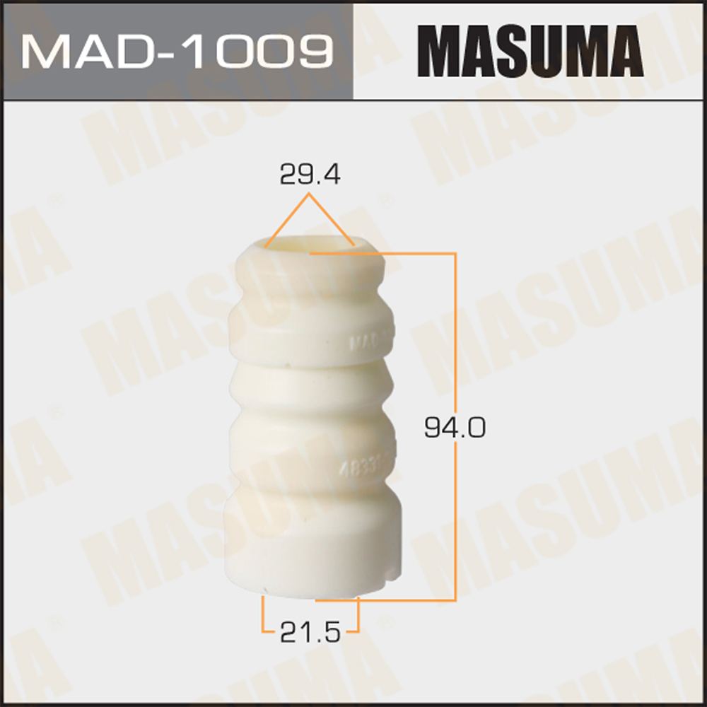 

Отбойник амортизаторов MASUMA, 21.5x29.4x94, CAMRY, ES300/ ACV40L, MCV30L