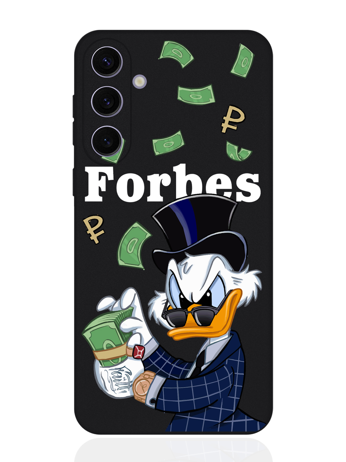 

Чехол для смартфона Samsung S24 Plus черный силиконовый Богатая утка с деньгами, Зеленый;черный, Samsung