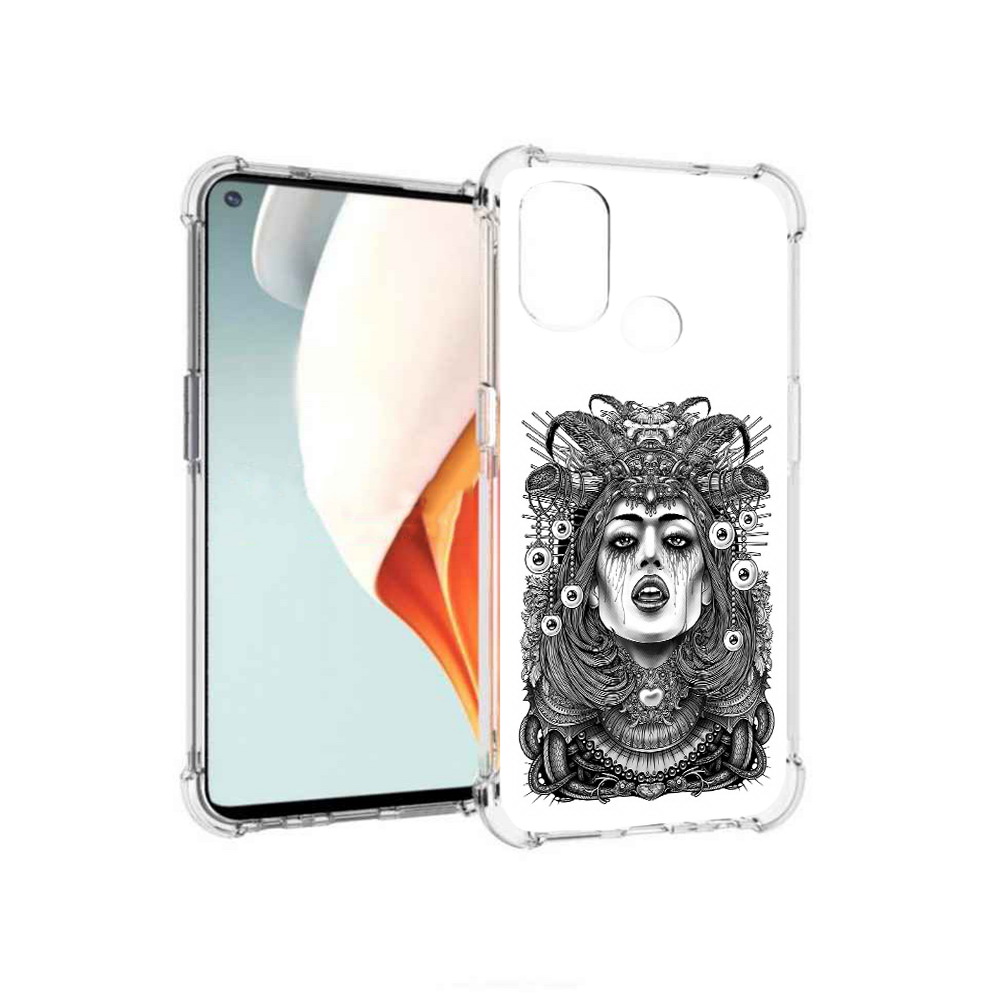 

Чехол MyPads Tocco для OnePlus Nord N100 портрет девушки черно белый (PT227045.141.551), Прозрачный, Tocco