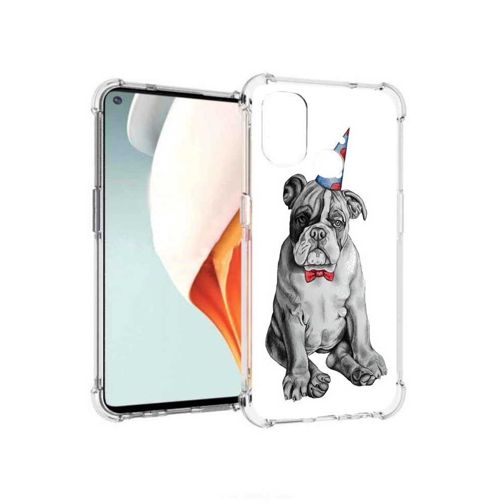 

Чехол MyPads Tocco для OnePlus Nord N100 праздничный щенок (PT227045.141.554), Прозрачный, Tocco