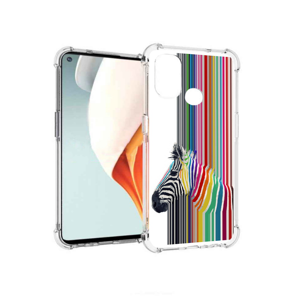 

Чехол MyPads Tocco для OnePlus Nord N100 радужная зебра (PT227045.141.565), Прозрачный, Tocco