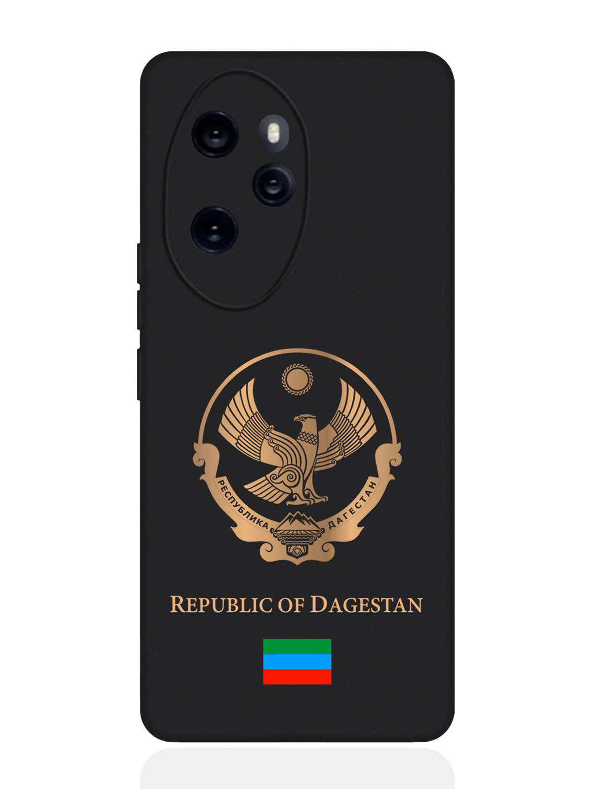 

Чехол SignumCase для Honor 100 Pro Золотой Герб Дагестана, Золотистый;черный