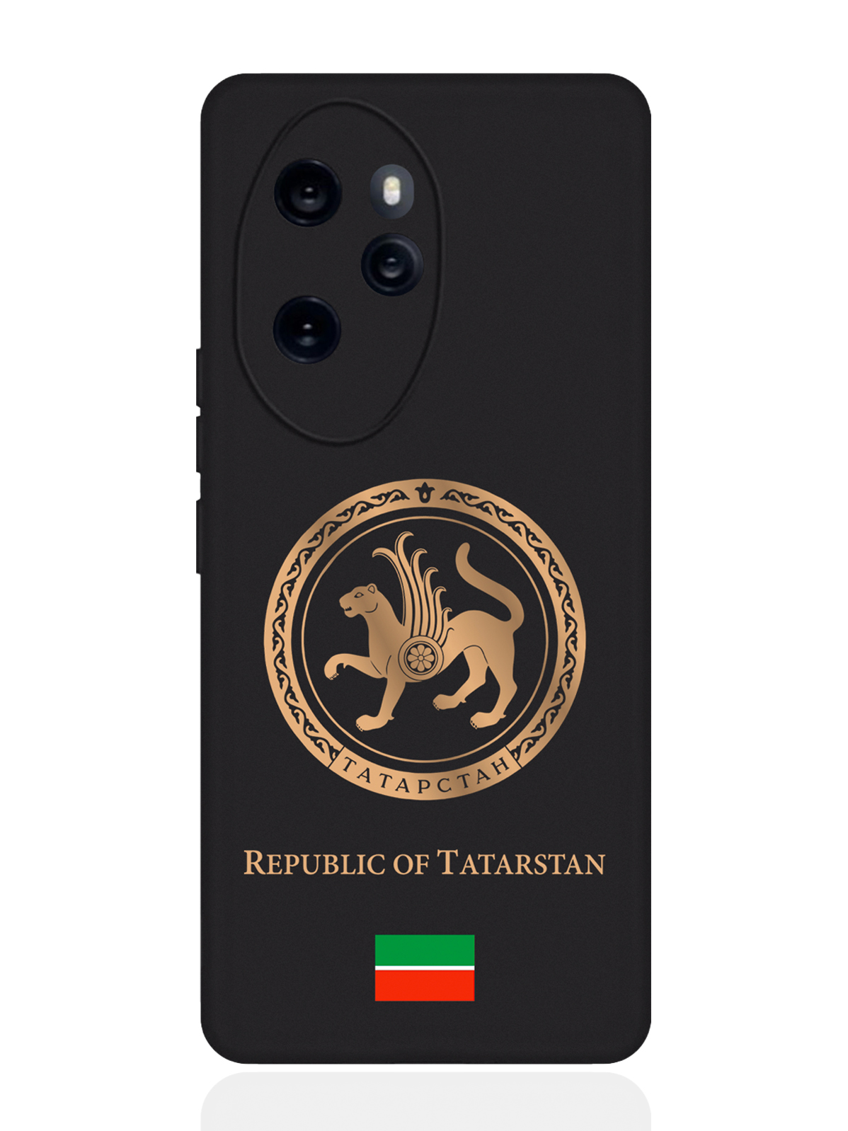 

Чехол SignumCase для Honor 100 Pro Золотой Герб Татарстана, Золотистый;черный;белый