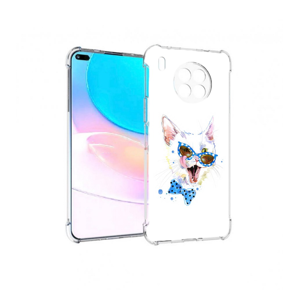 

Чехол задняя-панель-накладка-бампер MyPads белый кот для Huawei Nova 8i/Honor 50, Прозрачный, Tocco