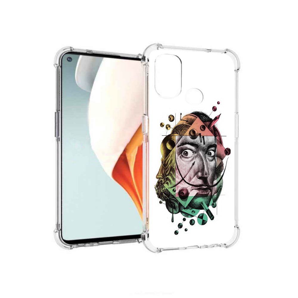 

Чехол MyPads Tocco для OnePlus Nord N100 разноцветное лицо абстракция (PT227045.141.570), Прозрачный, Tocco