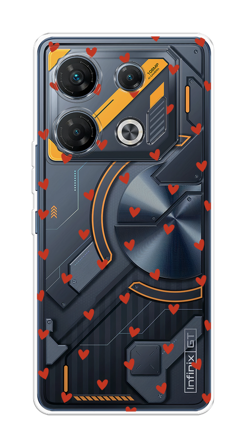 

Чехол на Infinix GT 10 Pro "Red hearts", Красный;прозрачный, 3104850-1