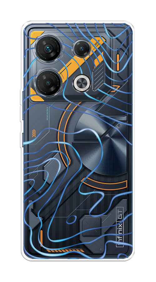 

Чехол на Infinix GT 10 Pro "Blue lines", Прозрачный;синий, 3104850-1