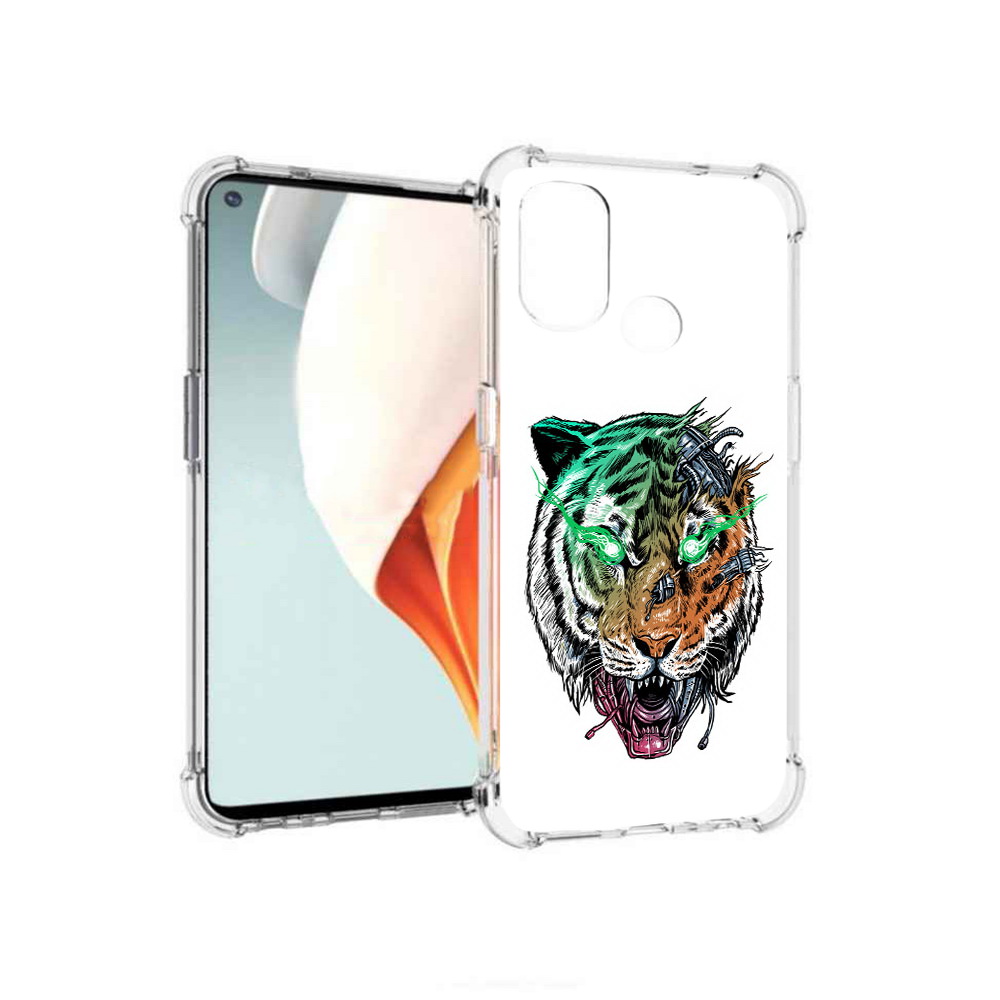 

Чехол MyPads Tocco для OnePlus Nord N100 робо-тигр (PT227045.141.584), Прозрачный, Tocco