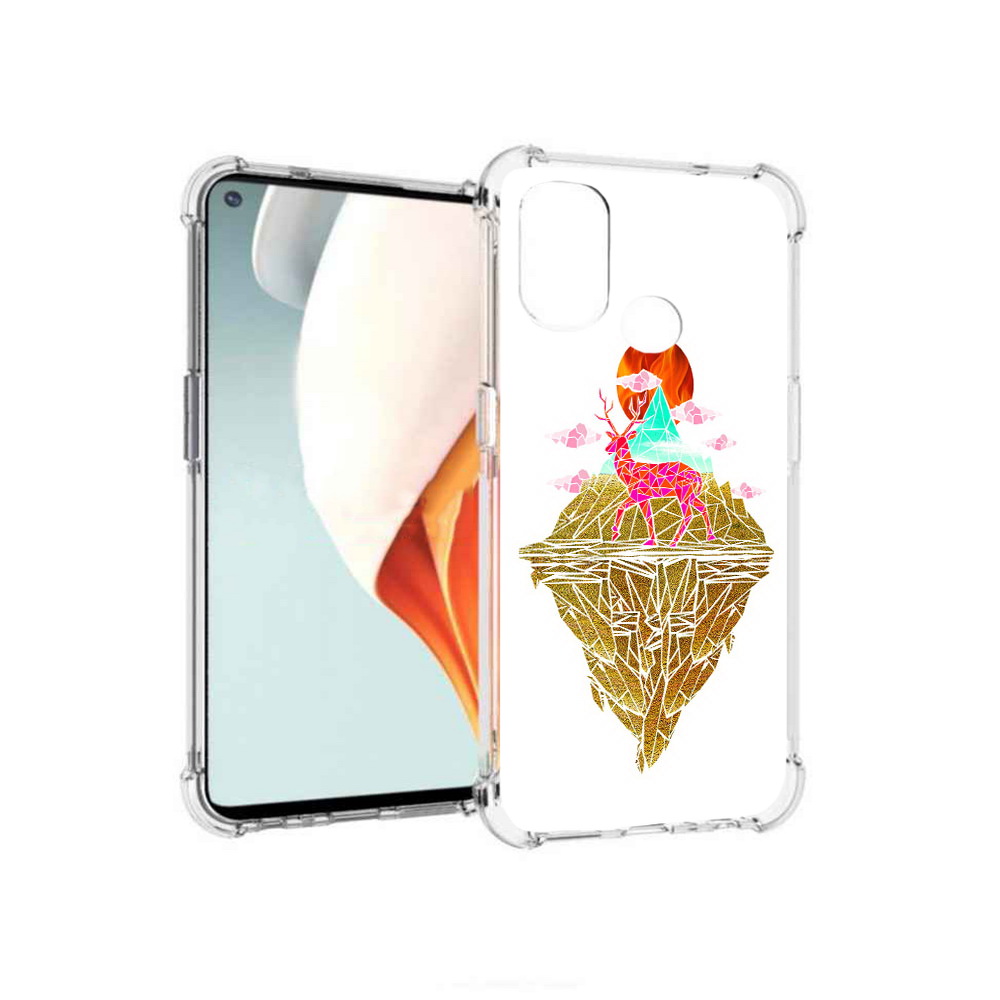 

Чехол MyPads Tocco для OnePlus Nord N100 розовый олень абстракция (PT227045.141.586), Прозрачный, Tocco
