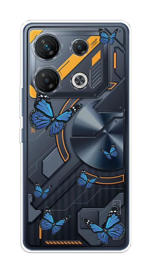 

Чехол на Infinix GT 10 Pro "Blue butterflies", Синий;черный, 3104850-1