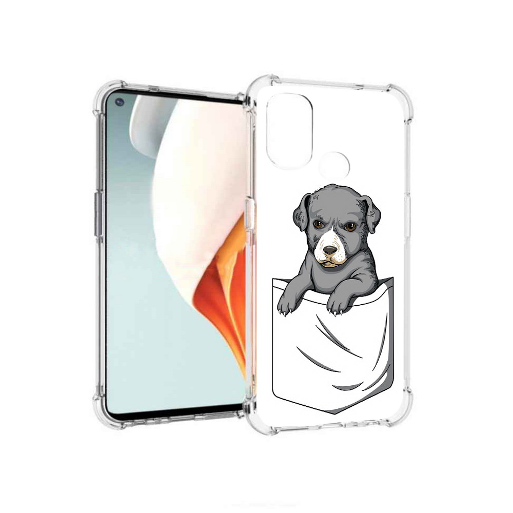

Чехол MyPads Tocco для OnePlus Nord N100 собачка в кармане (PT227045.141.611), Прозрачный, Tocco