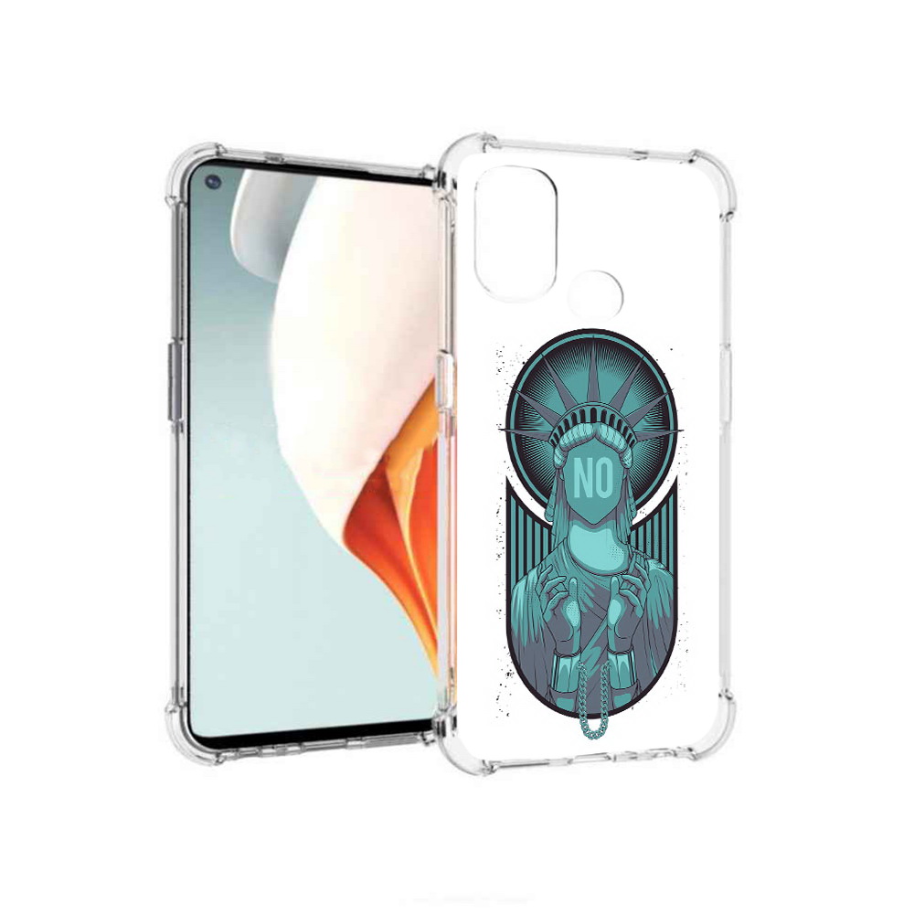 

Чехол MyPads Tocco для OnePlus Nord N100 статуя свободы зеленый (PT227045.141.623), Прозрачный, Tocco