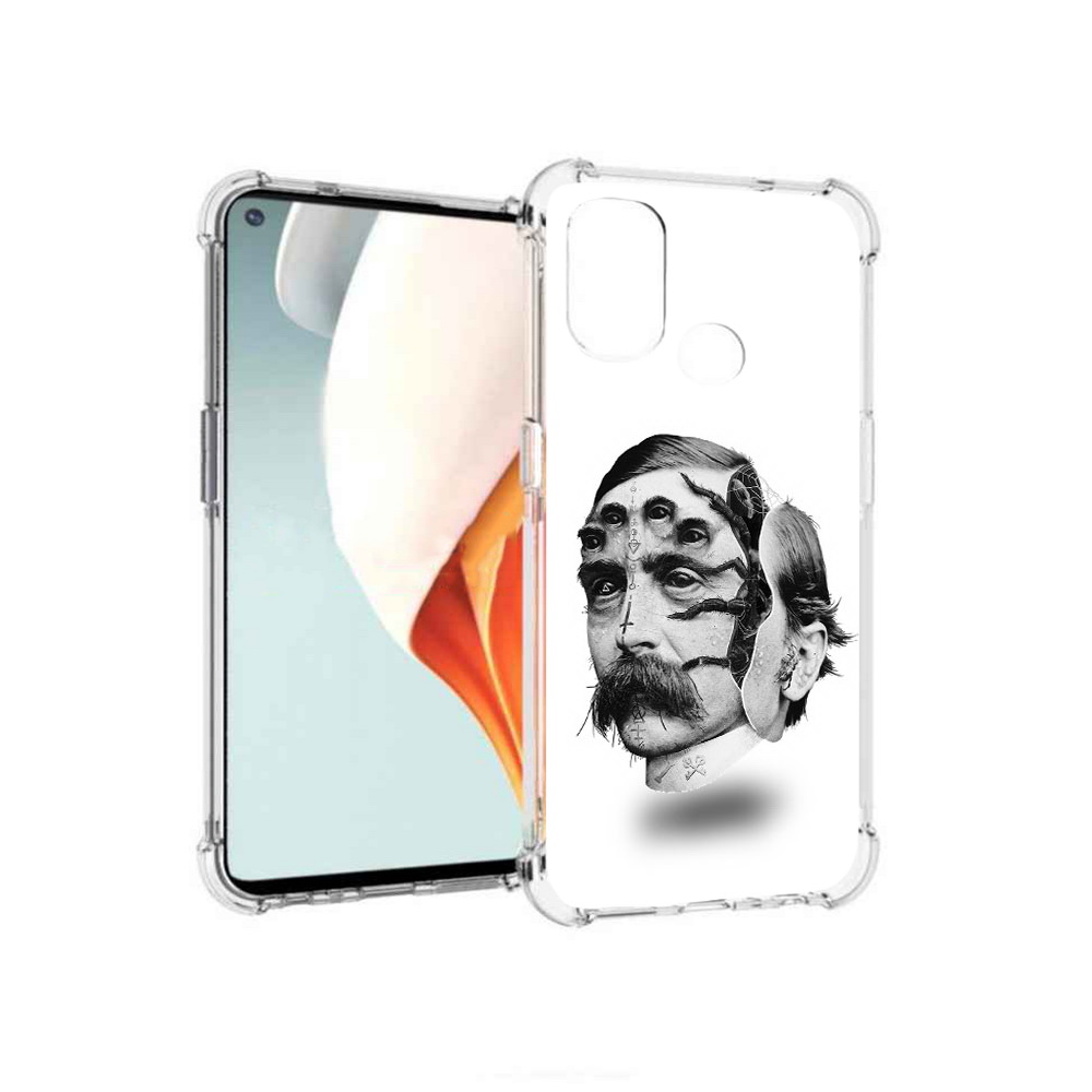 

Чехол MyPads Tocco для OnePlus Nord N100 страшное лицо мужчины (PT227045.141.629), Прозрачный, Tocco
