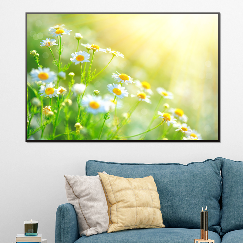 

Постер на стену ПолиЦентр Цветы ромашки на поле 40х30 см, ЦветыРомашкиНаПоле
