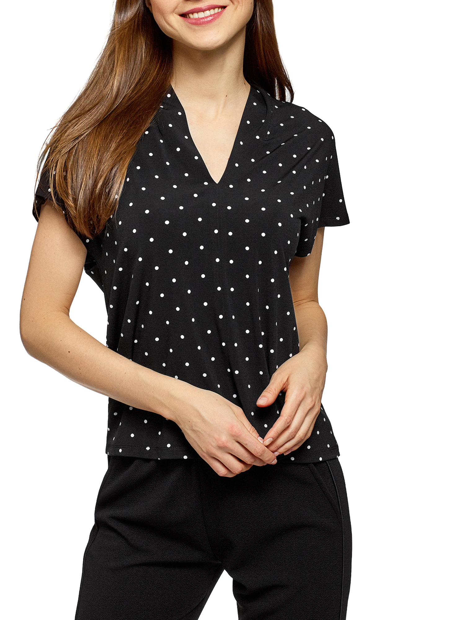 

Блуза женская oodji 14708050 черная S, 14708050