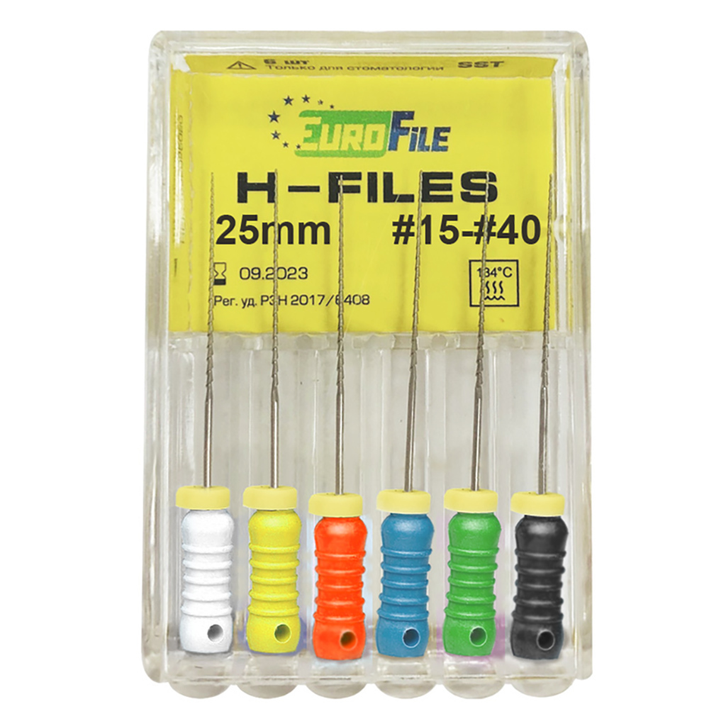 

Ручные файлы Eurofile H-Files 25 мм, № 15-40, 1832025100