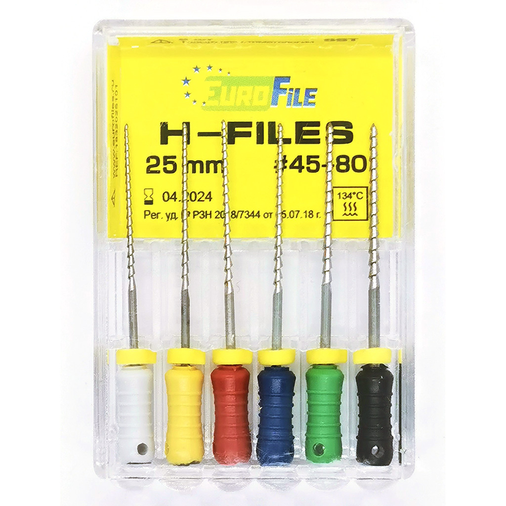 

Ручные файлы Eurofile H-Files 25 мм, № 45-80, 1832025101