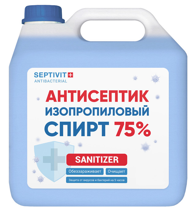 фото Антисептик спиртовой 75% septivit premium канистра 3л