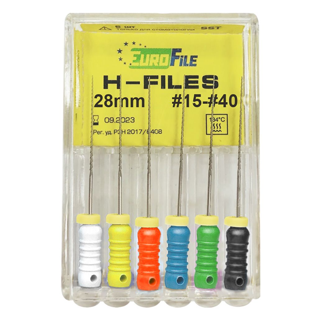 Ручные файлы Eurofile H-Files 28 мм, № 15-40, 1832028100