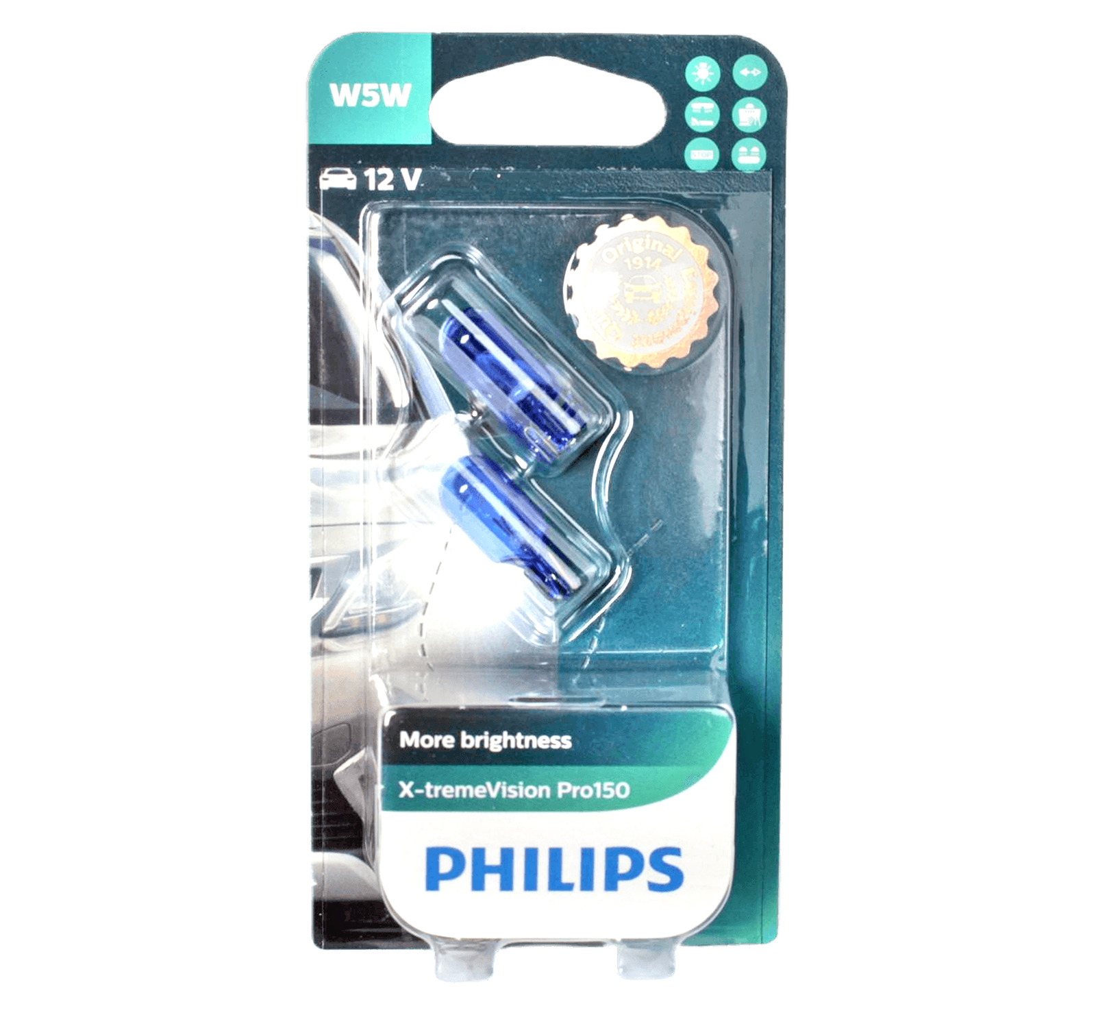 

Лампа 12Vx5W PHILIPS X-TREME VISION PRO+150% бесцокольная блистер 2шт комплект