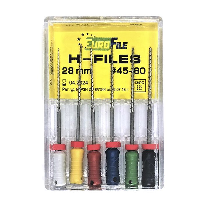 

Ручные файлы Eurofile H-Files 28 мм, № 45-80, 1832028101