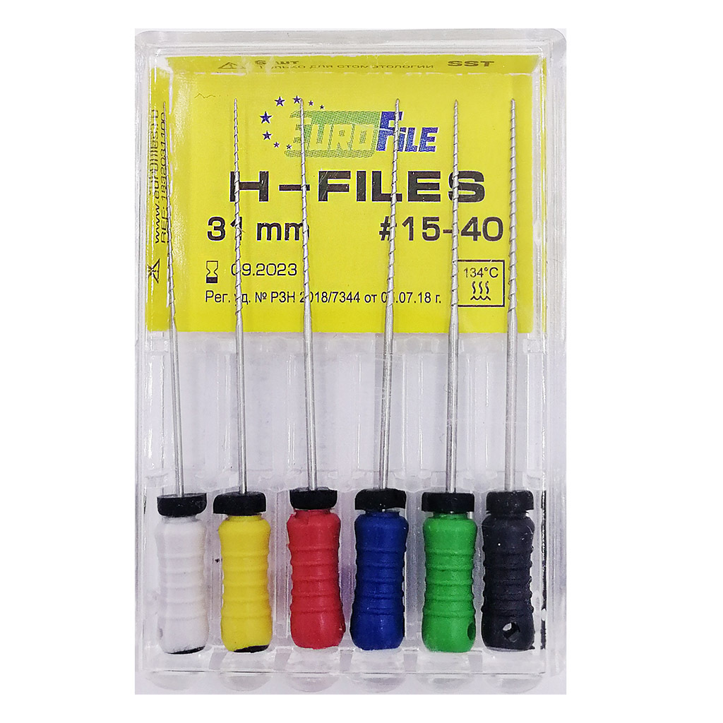 

Ручные файлы Eurofile H-Files 31 мм, № 15-40, 1832031100
