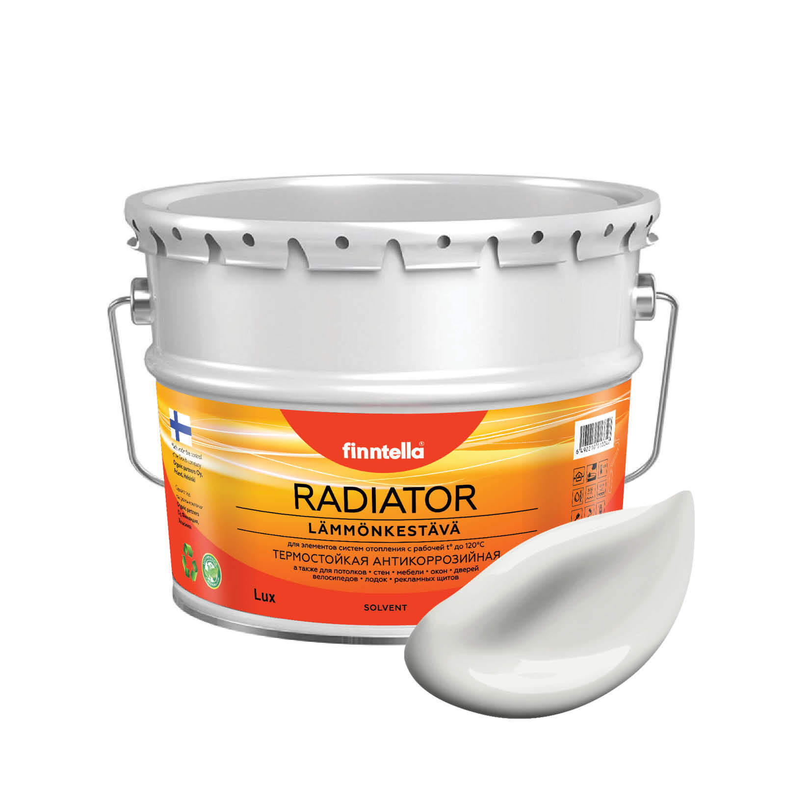 

Краска RADIATOR, PILVI Тёмно-белый, 9л, RADIATOR специализированная для батарей и радиаторов отопления
