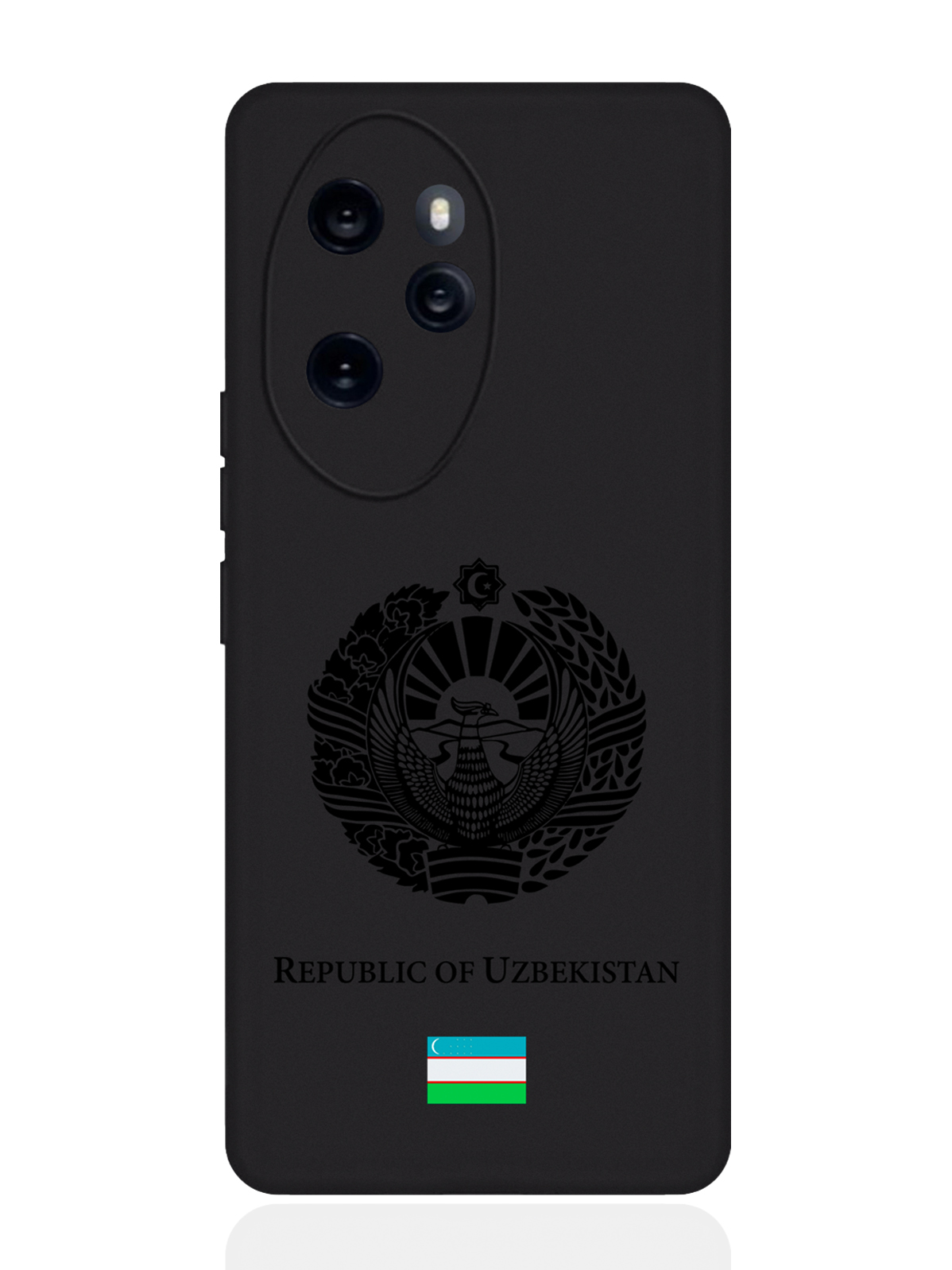 

Чехол SignumCase для Honor 100 Pro Черный лаковый Герб Узбекистана, Honor
