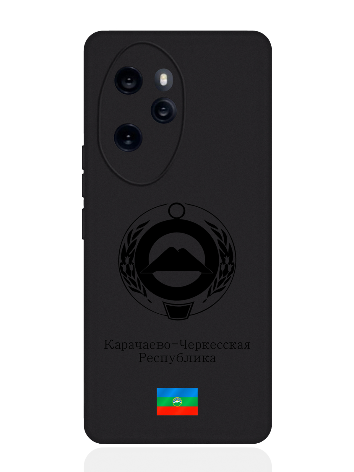 

Чехол SignumCase для Honor 100 Pro Черный лаковый Герб Карачаево-Черкесской Республики, Разноцветный, Honor