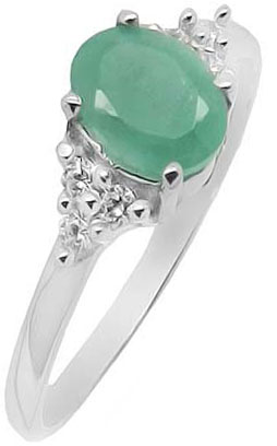 Кольцо из серебра с изумрудом и фианитом р. 17 Evora 10754-e