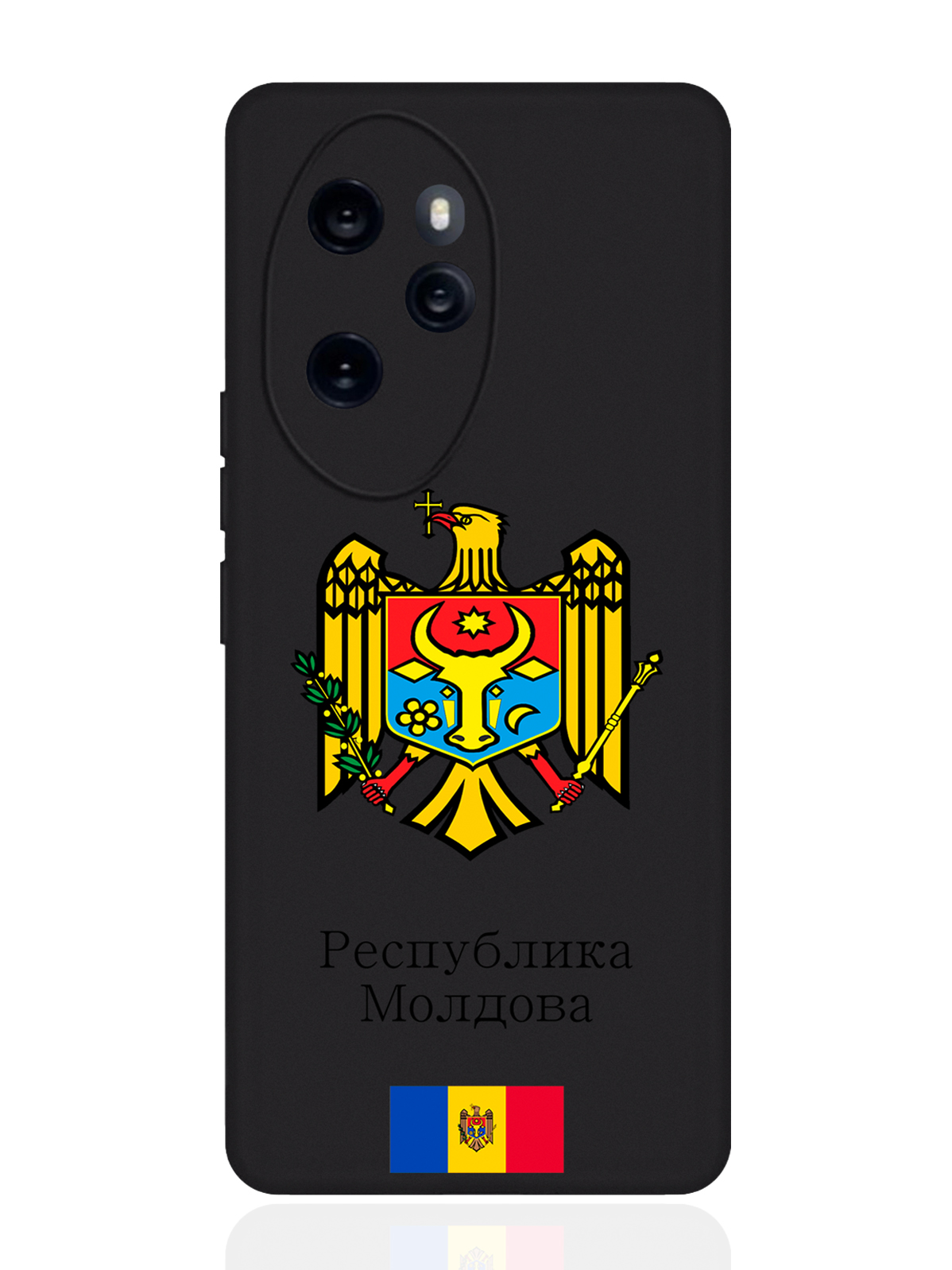 

Чехол SignumCase для Honor 100 Pro Герб Республики Молдова/ Герб Молдавии, Черный, Honor