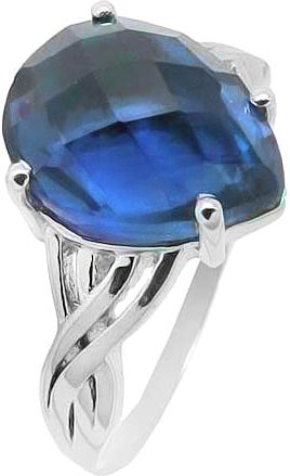Кольцо из серебра с танзанитом искусственным р. 19 Evora 637536-e