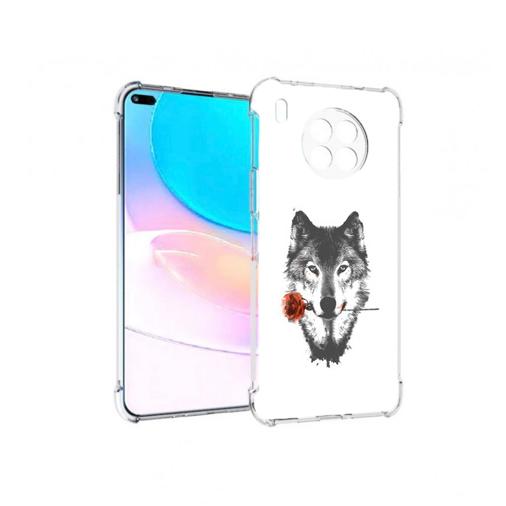 

Чехол задняя-панель-накладка-бампер MyPads волк с розой для Huawei Nova 8i, Прозрачный, Tocco