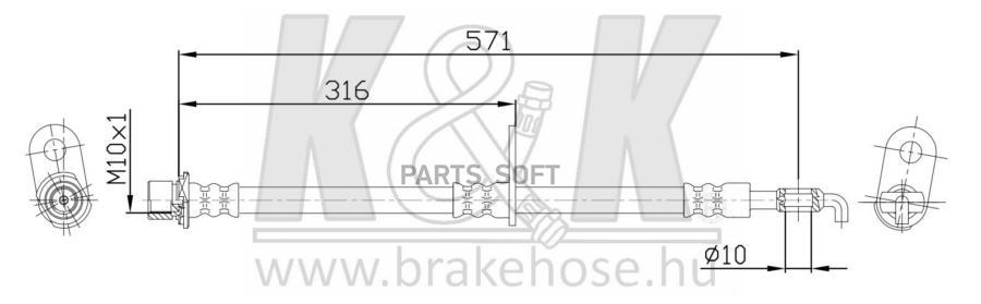 

Шланг Тормозной K&K FT0536