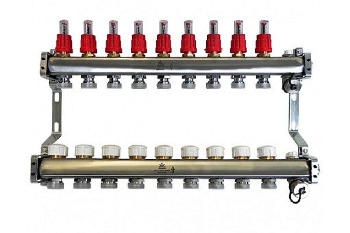 Gekon Коллекторный блок для теплого пола с расходомерами,воздухоотводчиками1