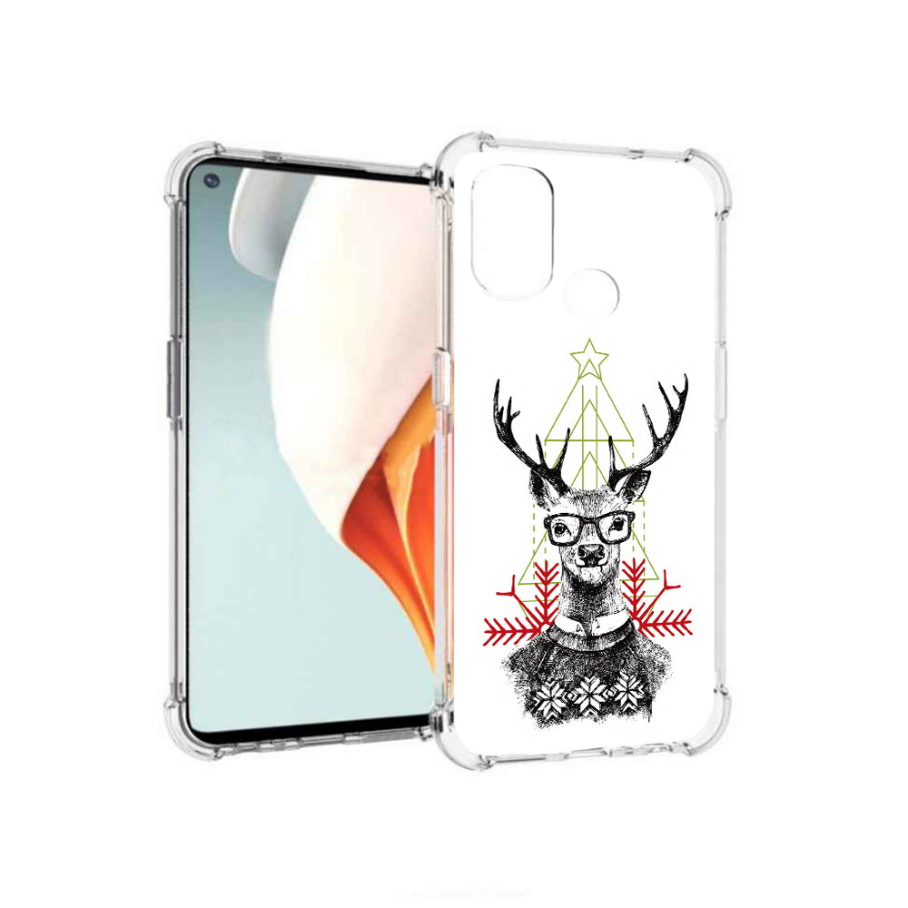 

Чехол MyPads Tocco для OnePlus Nord N100 умный олень (PT227045.141.652), Прозрачный, Tocco