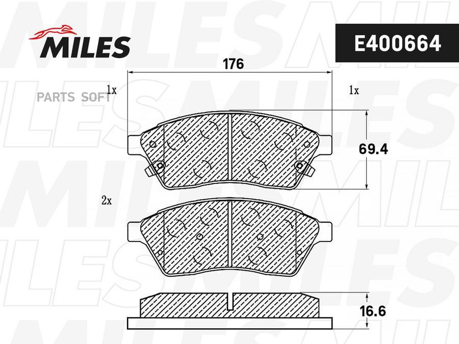 

MILES E400664 Колодки тормозные CADILLAC SRX 09- передние LowMetallic 1шт
