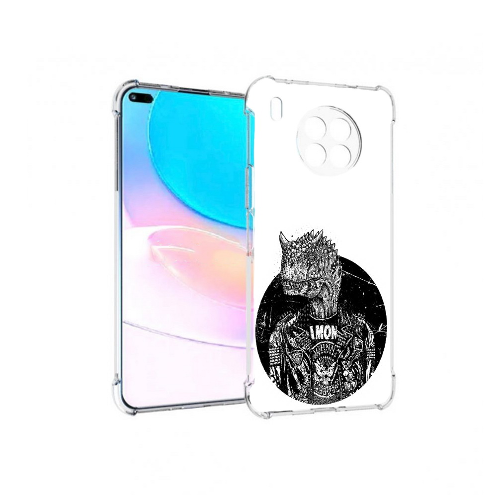 

Чехол задняя-панель-накладка-бампер MyPads динозавр в куртке для Huawei Nova 8i, Прозрачный, Tocco
