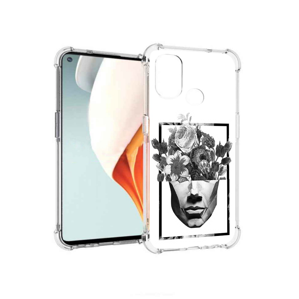

Чехол MyPads Tocco для OnePlus Nord N100 черно белая ваза в абстракции (PT227045.141.678), Прозрачный, Tocco