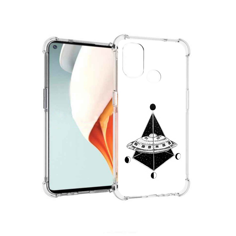 

Чехол MyPads Tocco для OnePlus Nord N100 черно белая летающая тарелка (PT227045.141.679), Прозрачный, Tocco