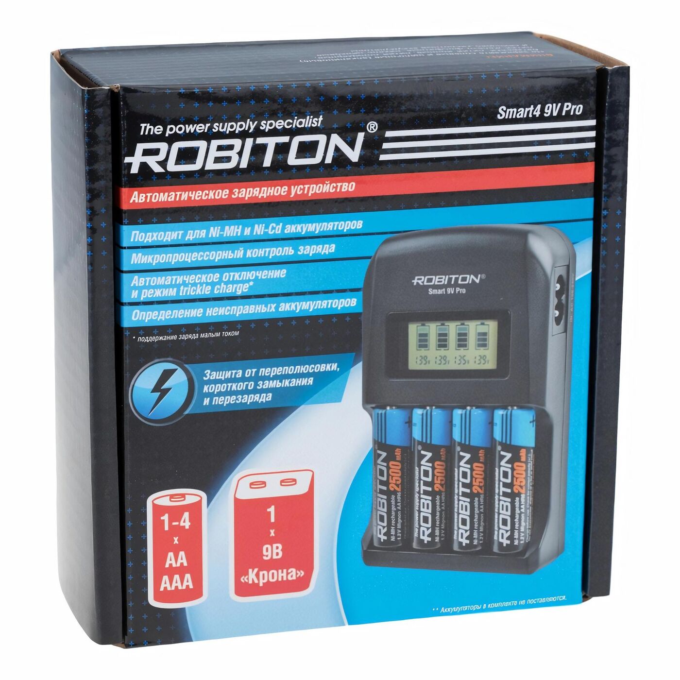 фото Зарядное устройство robiton smart4 9v pro