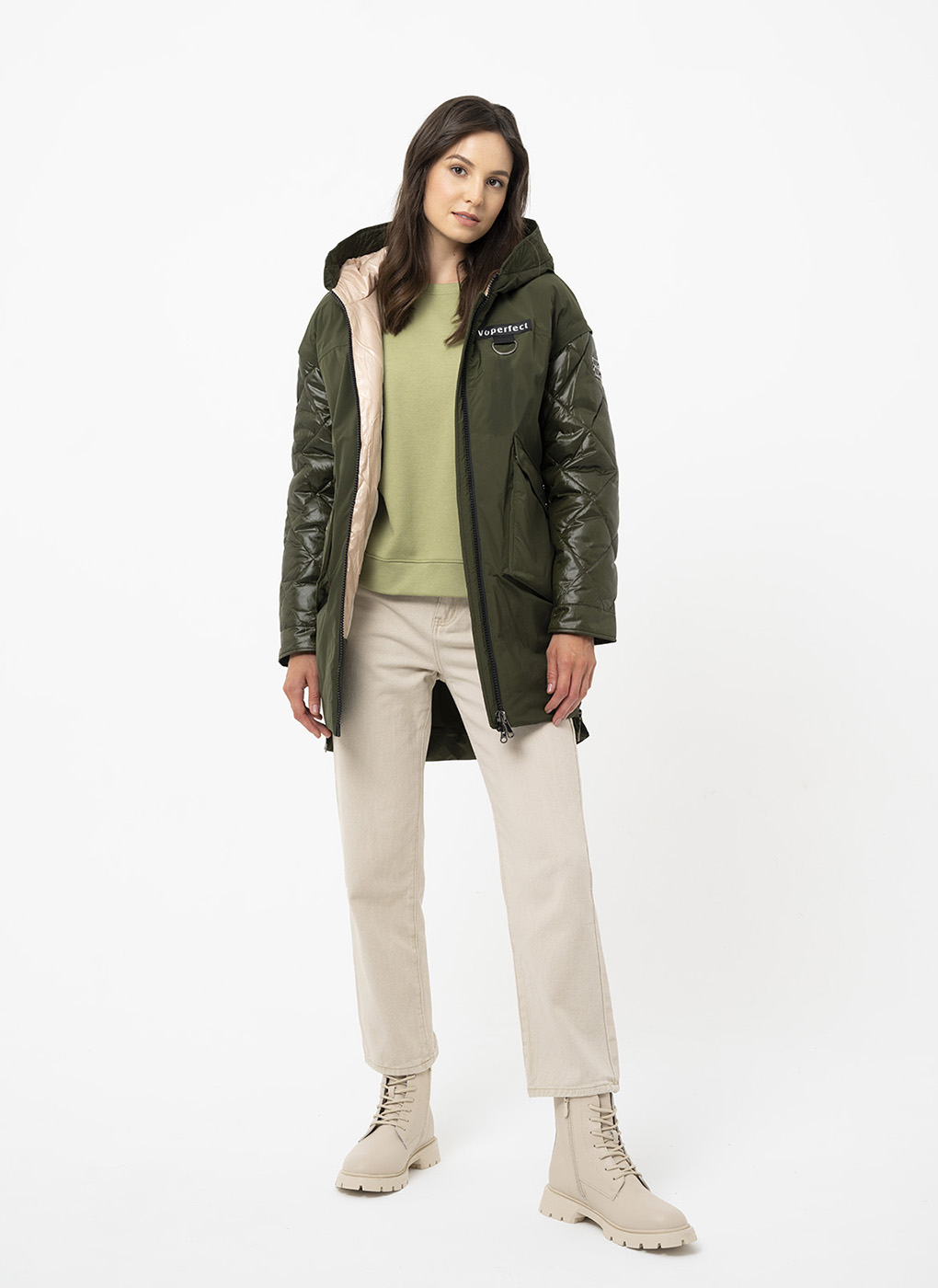 

Куртка женская Amimoda 65877 хаки 44 RU, 65877