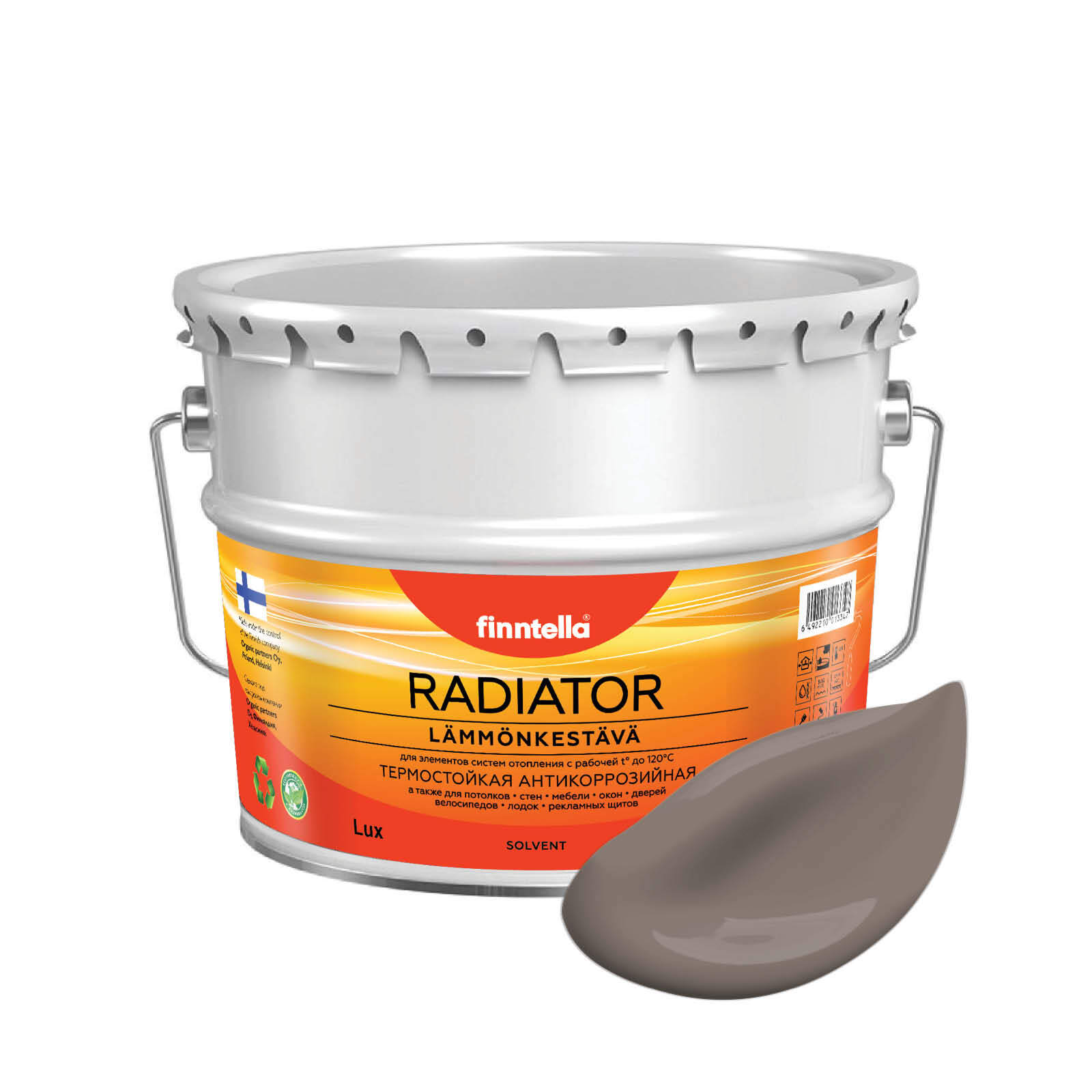 

Краска RADIATOR, MAITOSUKLAA коричневый, 9л, RADIATOR специализированная для батарей и радиаторов отопления
