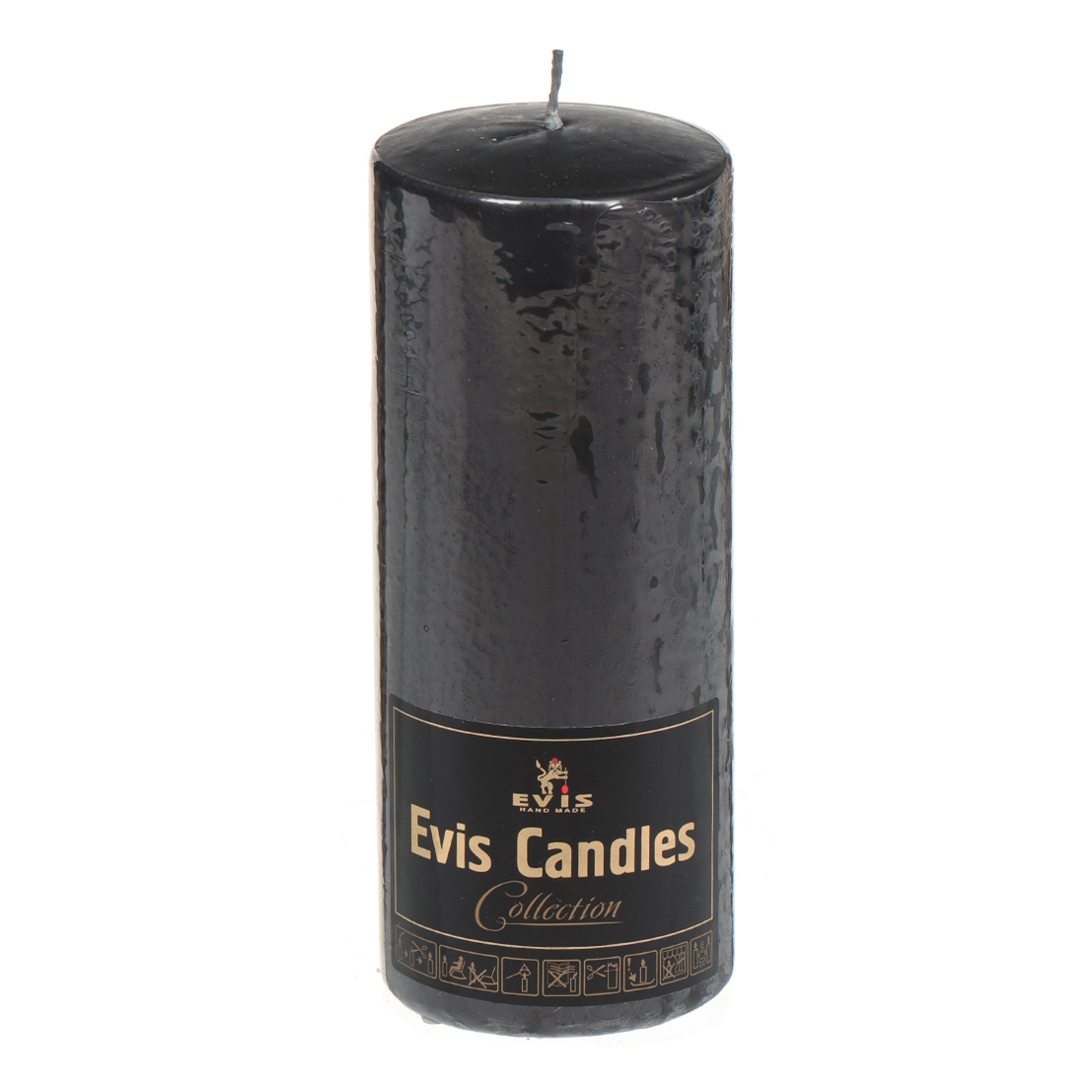 фото Свеча декоративная цилиндрическая evis candles 6x12 см черная