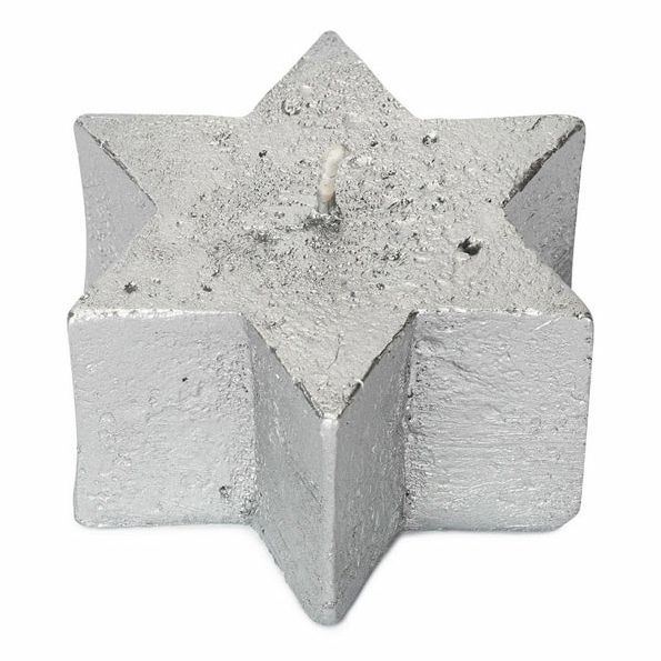 Свеча-звезда декоративная Spaas Рустик 9x4 см серебро