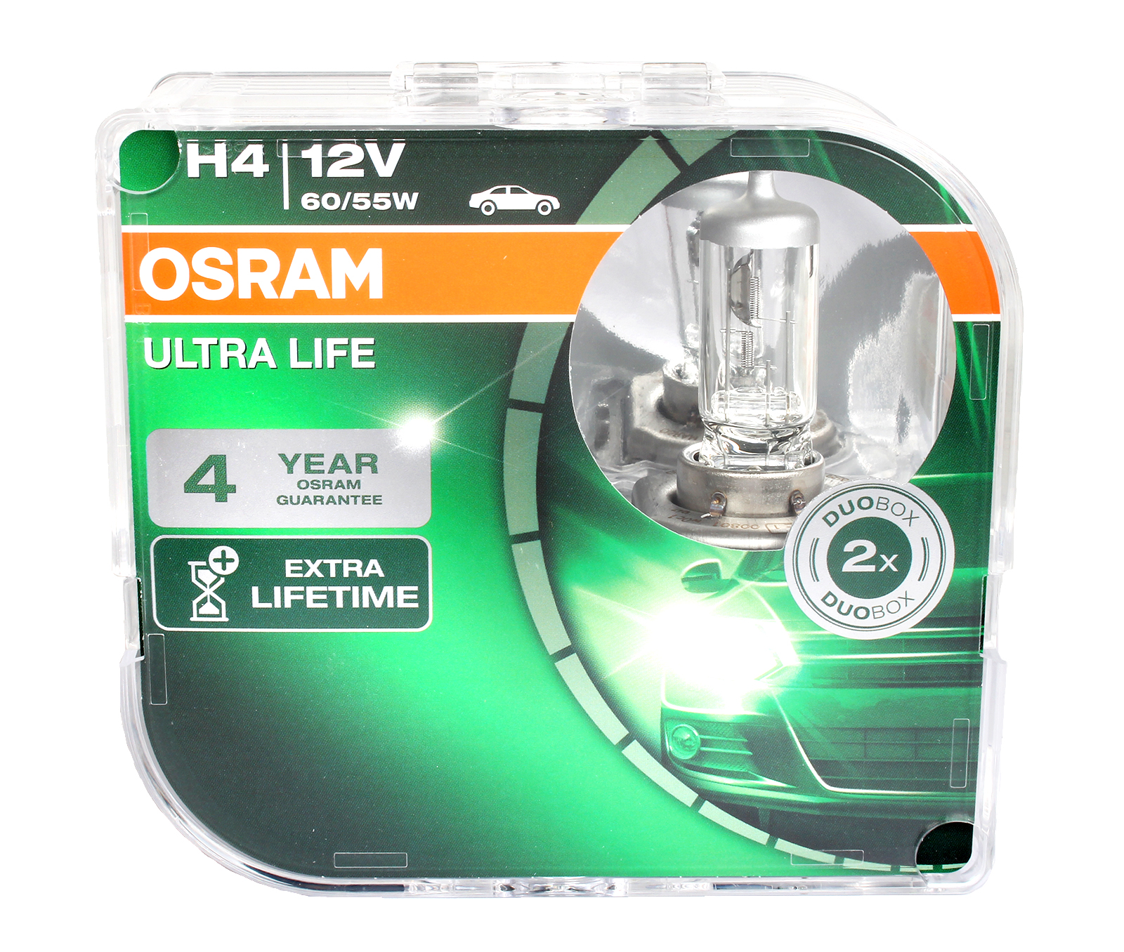 

Набор ламп 12Vx60/55W H4 p43 OSRAM ULTRA LIFE 2 шт комплект